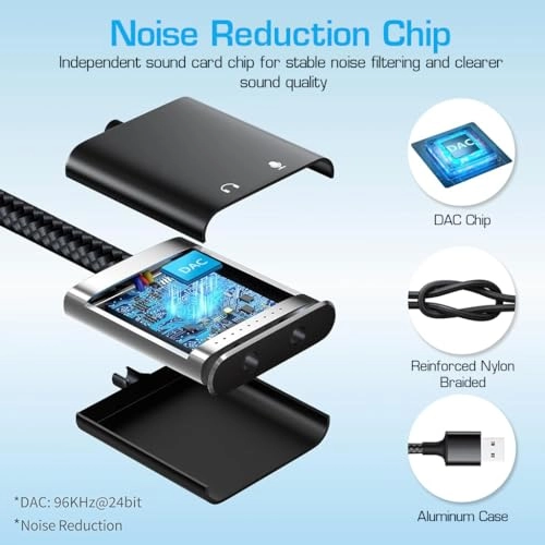 USB Sound Card - USB to 3.5mm Jack Plug & Play