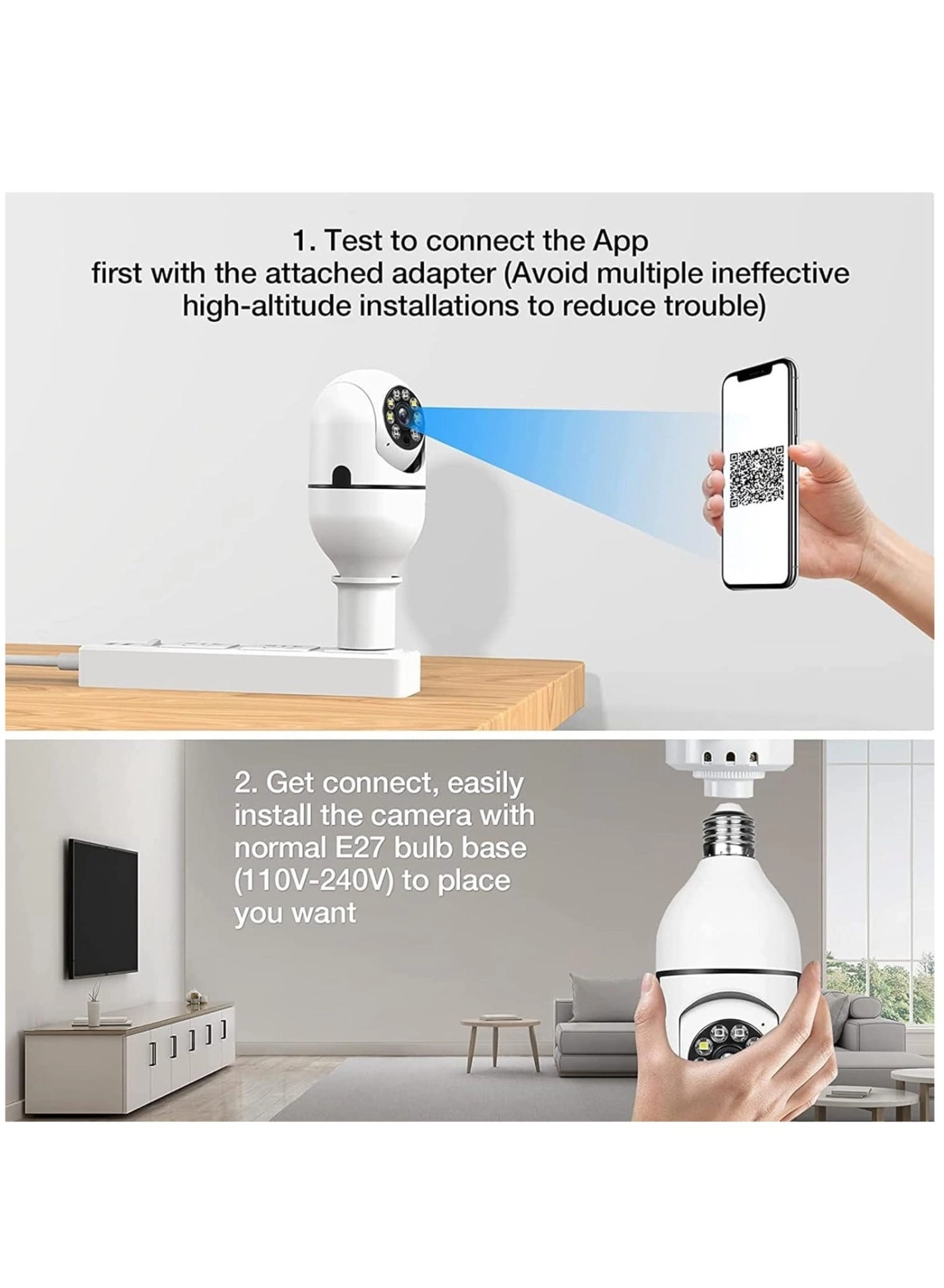 WiFi Light Bulb Camera 1080P
