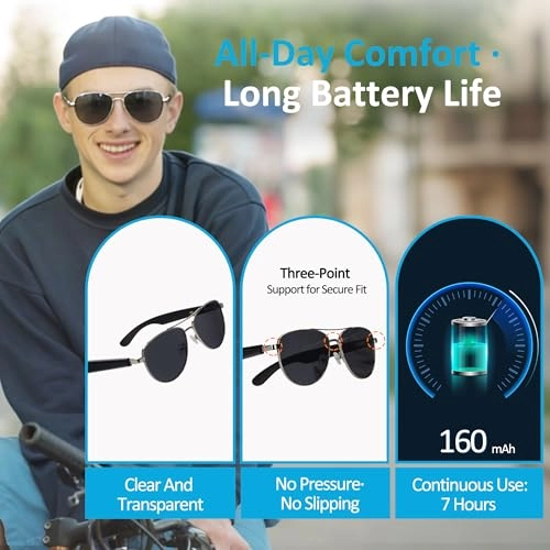 AI Smart Glasses - Bluetooth 5.4 Real-Time Translation Anti-Blue Light Lenses