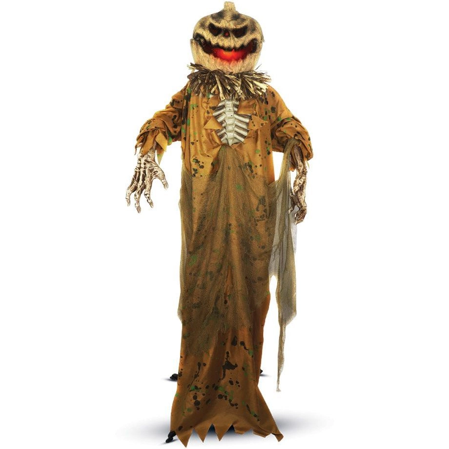 MAD TOYS Standing Pop-Up Pumpkin Head Jack Olantern - 5 Feet 7 Inches Tall Light And Sound