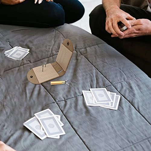 Travel Cribbage Board - Leather 2 Track 4 Metal Pegs