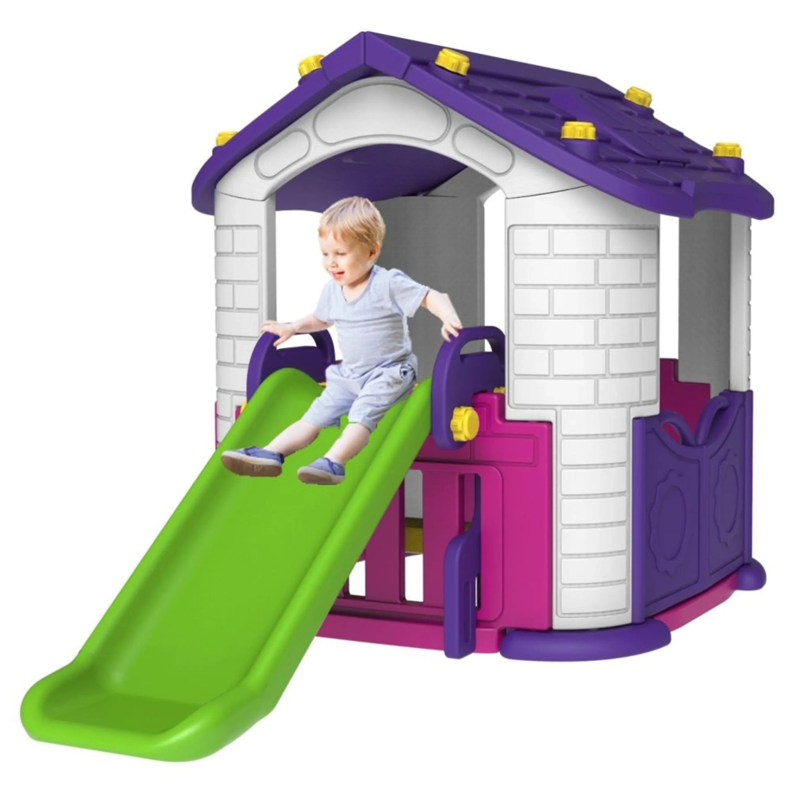 All-in-1 Indoor Playhouse - With Slide Purple