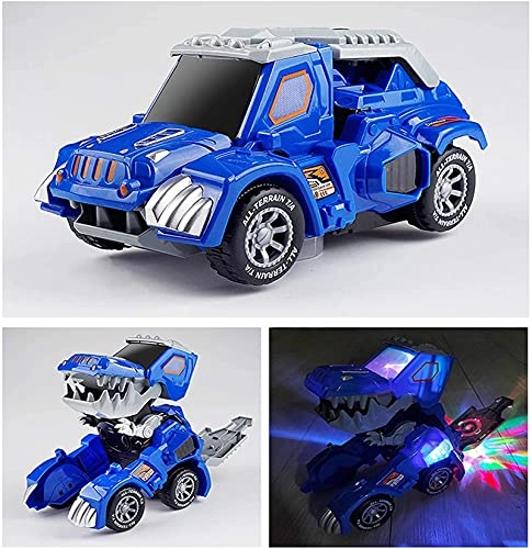 Auto Transforming Dinosaur Cars - Music LED Green