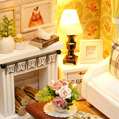 Miniature Dollhouse Kit - 3D Wooden LED Lights