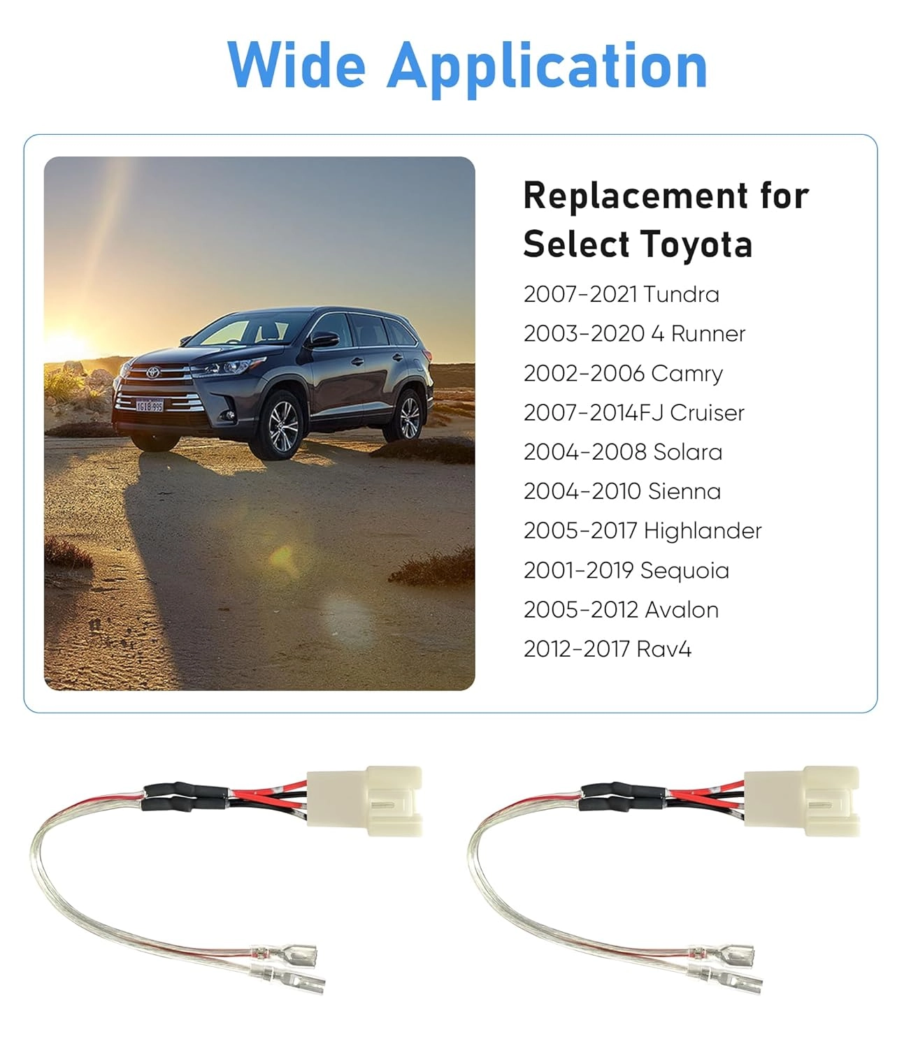 Dash Tweeter Speaker Wiring Harness - 4PCS Select Toyota Vehicles