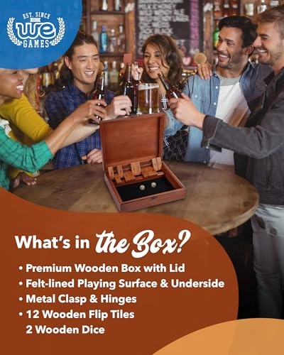 Shut the Box - 12 Numbers Old World Wood Box