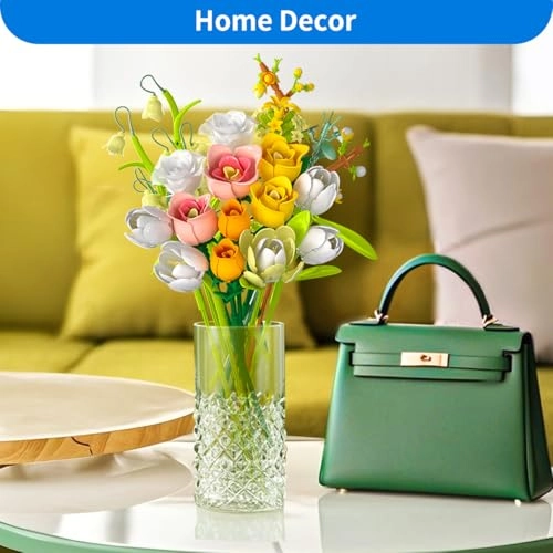 Rose & Tulip Flower Bouquet (B819) - Artificial Flowers Building Set