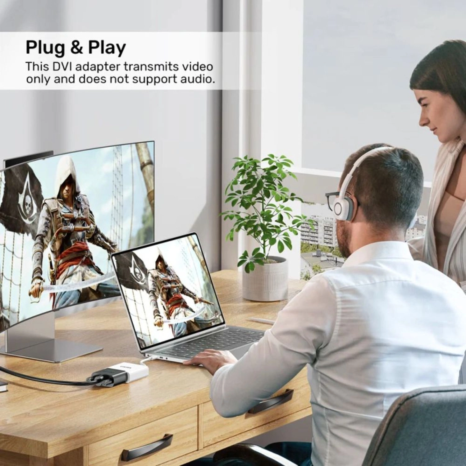 USB-C To DVI Adapter - USB-C 1080p@60Hz