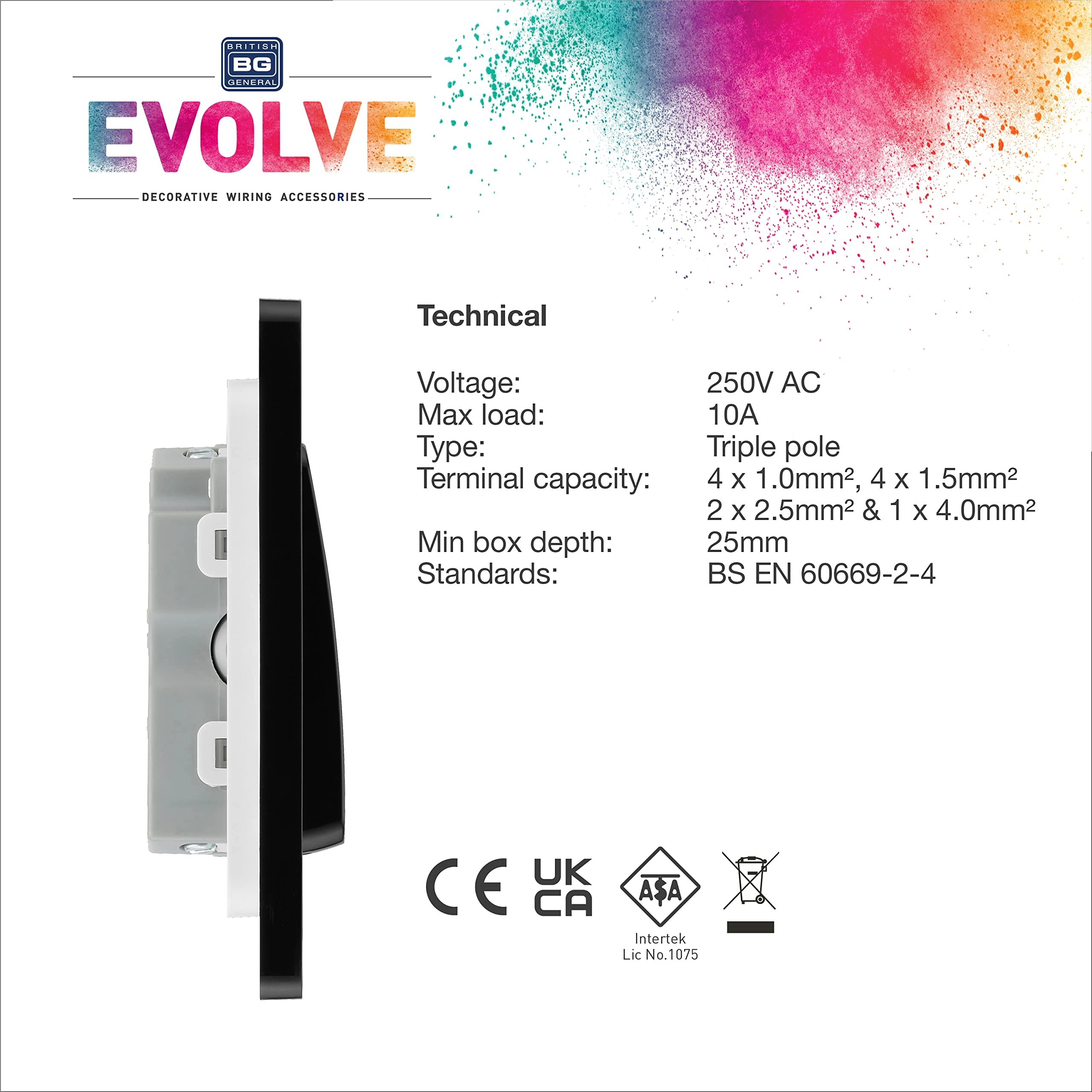 Evolve Fan Isolator Switch - 10A Triple Pole