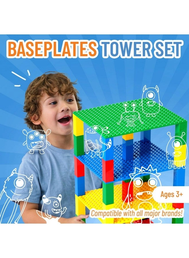 Classic Stackable Baseplates - 4 Base Plates 6x6 Inches