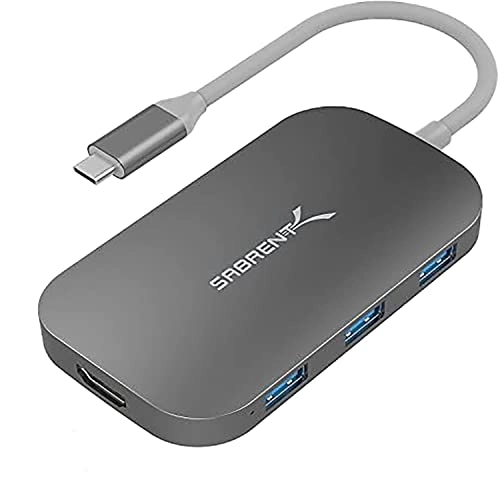Sabrent 8-in-1 USB Type-C Hub - 4K HDMI 3 USB 3.0 Ports