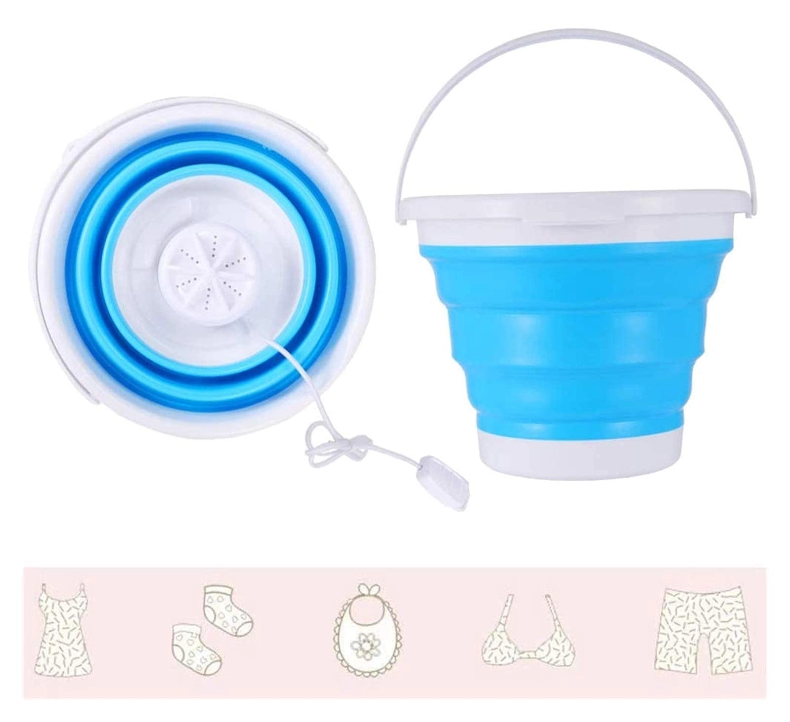 Portable Washing Machine,Turbine Folding Mini Usb Laundry Washer,Perfect For Apartments, Rvs And Small Space Living Shandongmt (Color : B)