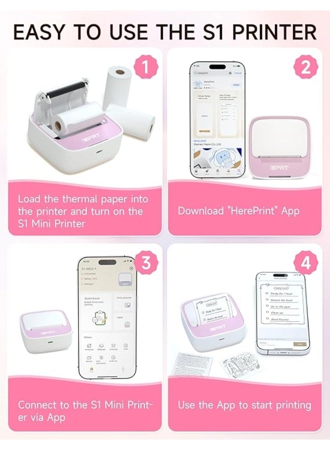 Portable Sticker Maker - Thermal Printer 1 Roll Sticker Paper Blue