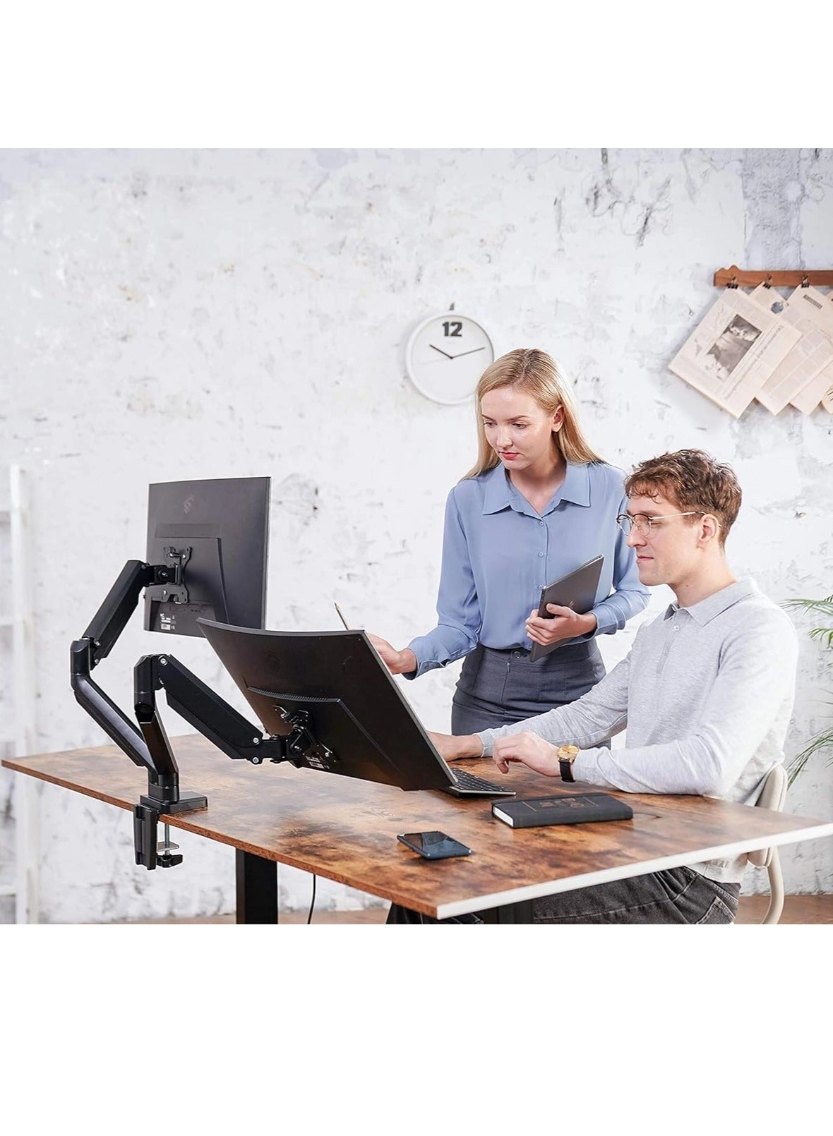 Dual Monitor Desk Mount Stand - 2