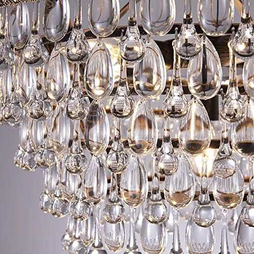 Crystal Chandelier - 6-Light 5 Tiers 20"W