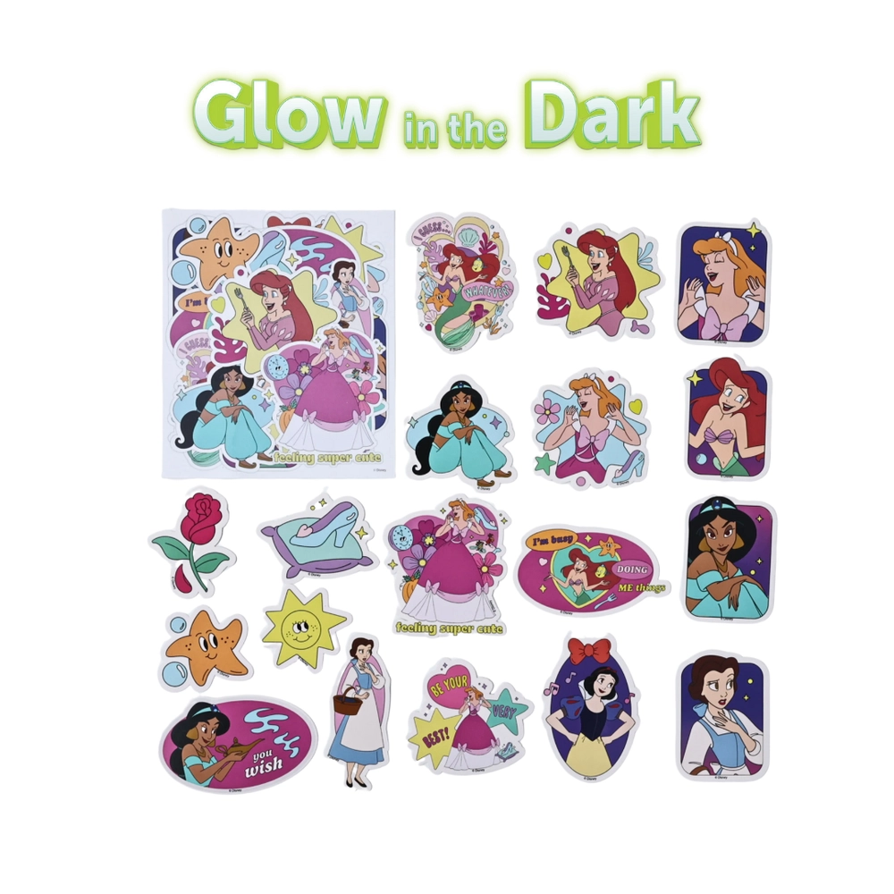 Princess Glow-in-the-Dark Vinyl Stickers - Vinyl 18pcs