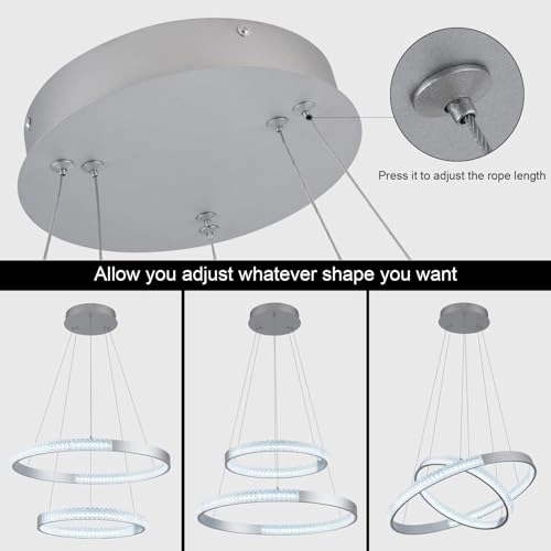 Modern Crystal Chandelier - 6000K Dimmable