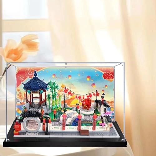 Acrylic Display Box for LEGO 80107 Lantern Festival Models - clear acrylic Lantern Festival