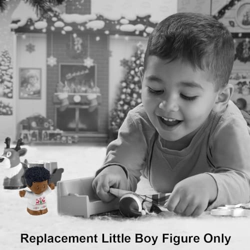 Little People Advent Calendar - African-American Little Boy Figure Wearing White Reindeer Outfit (HGP72)
