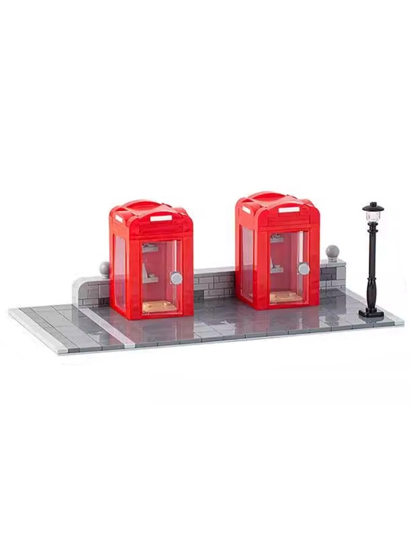 Creative Children's City Family Series Small Particle Puzzle Building Block Toys - Telephone Booth 300pcs