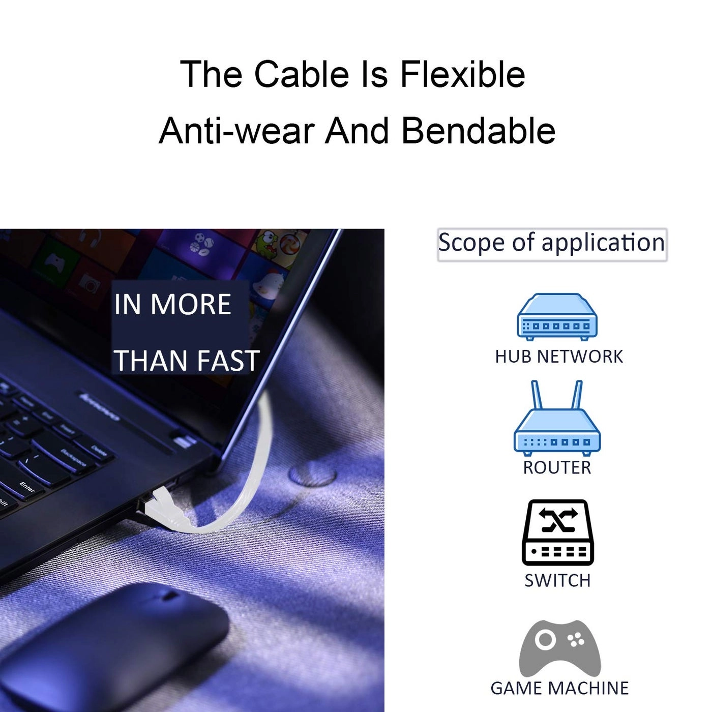 Cat6 Ethernet Patch Cable - 6 Inch Pack