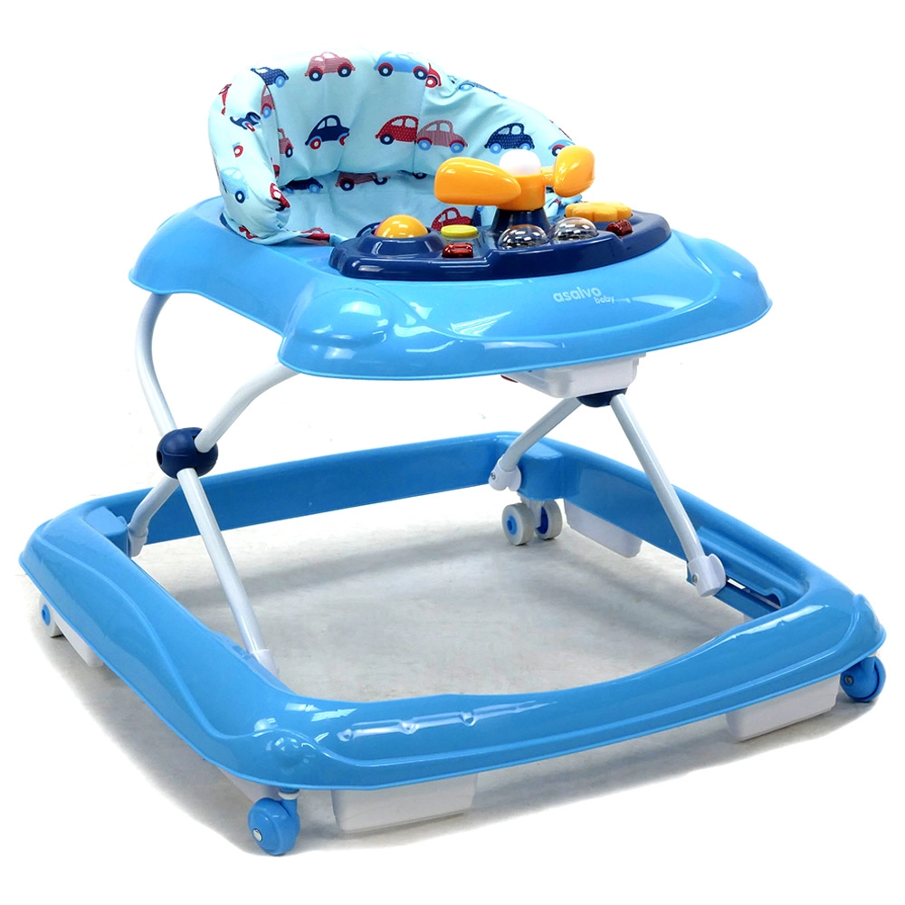 Baby Walker - Cars Blue 3 positions height adjustment