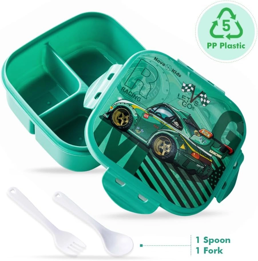 Lunch Box - 1100ml Racing Green + Water Bottle - 450ml + Lunch Bag - 3600ml