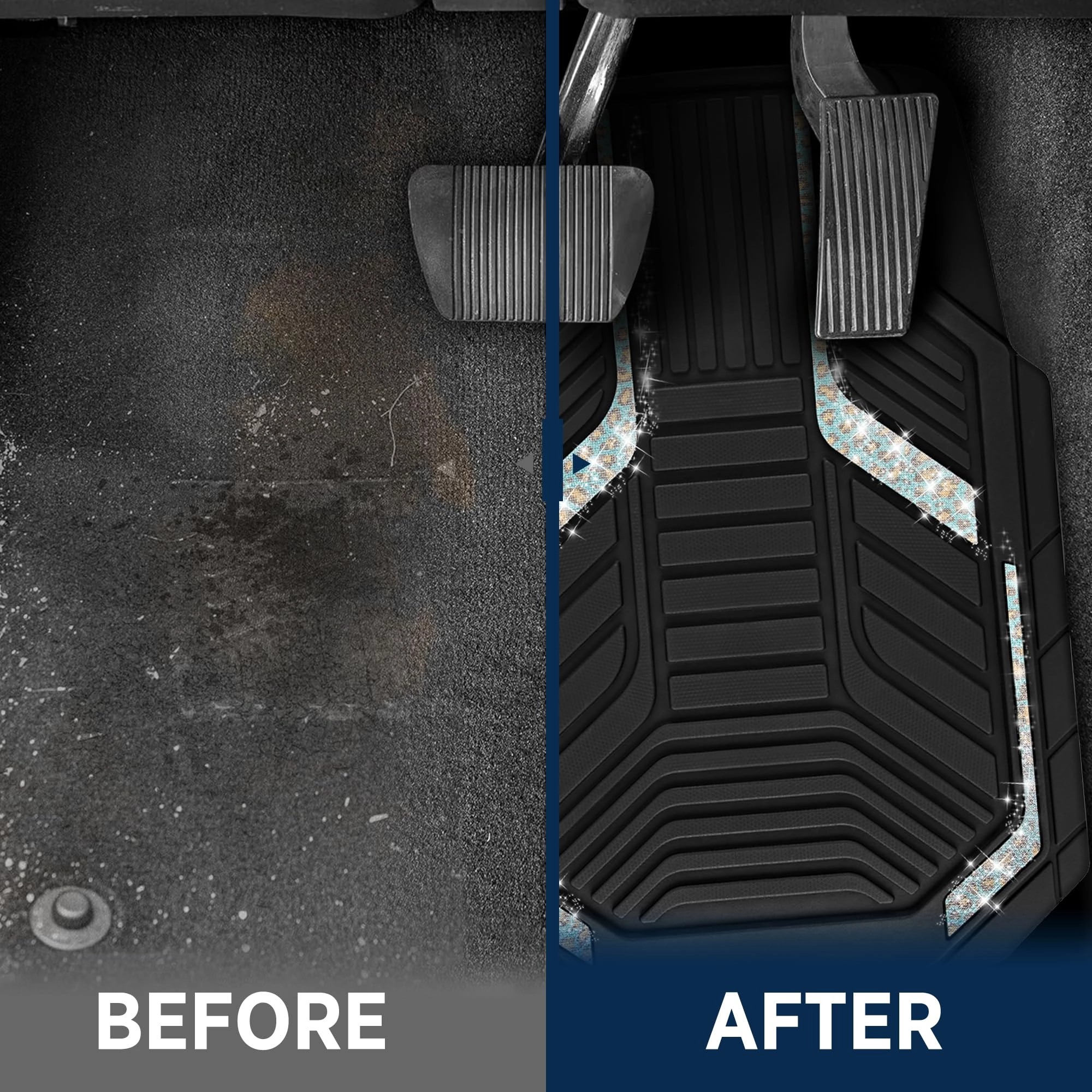 Heavy Duty Rubber Floor Mats - Pink Universal Fit