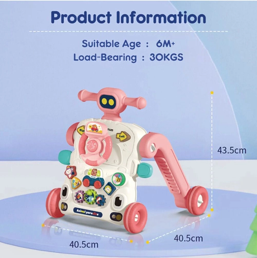 3-in-1 Baby Walker - Musical Keyboard Learning Table Mode