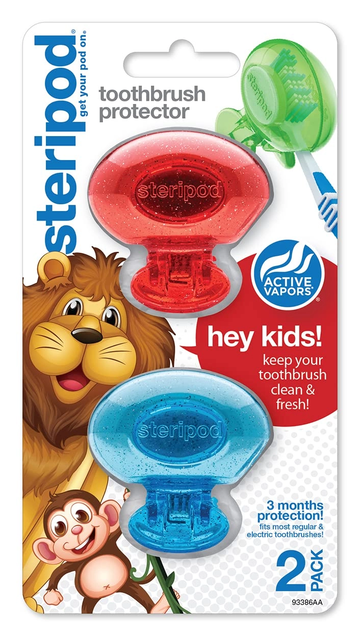 Steripod Kids' Clip-On Toothbrush Protector - 2 Count