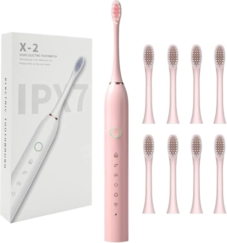Sonic Electric Toothbrush - 6 Cleaning Modes IPX7 8 Brush Heads