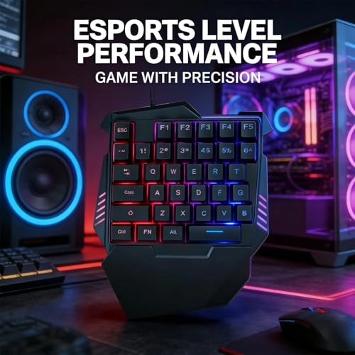 One Handed Gaming Keyboard - Wired
