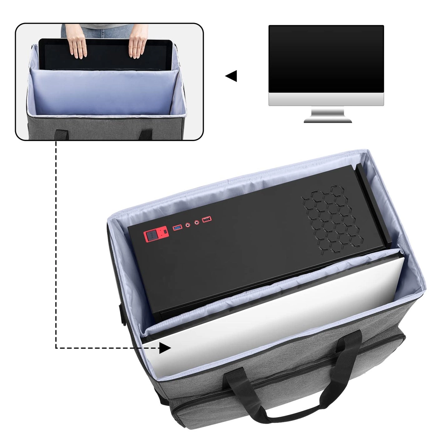 Computer Tower and Monitor Carrying Case