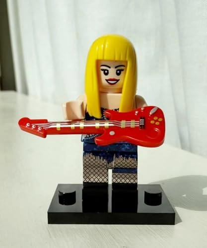 Superstar Minifigure - Blue Dress and Red Electric Guitar Set