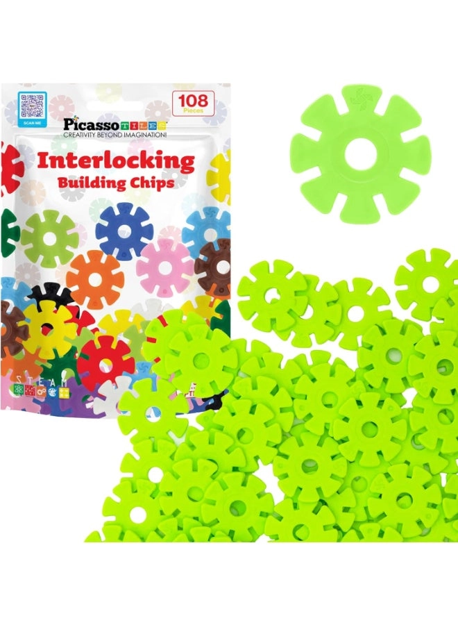 Magnetic Interlocking Building Chips - 108 pcs