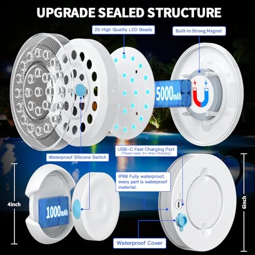 P-APPYD-1P - Rechargeable 4000mAh 300+ Dimmable IP68 Waterproof Pack