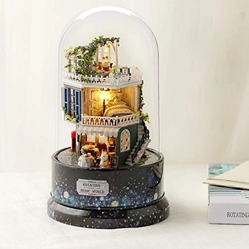 Rotatable Music Box - Miniature Wooden House DIY