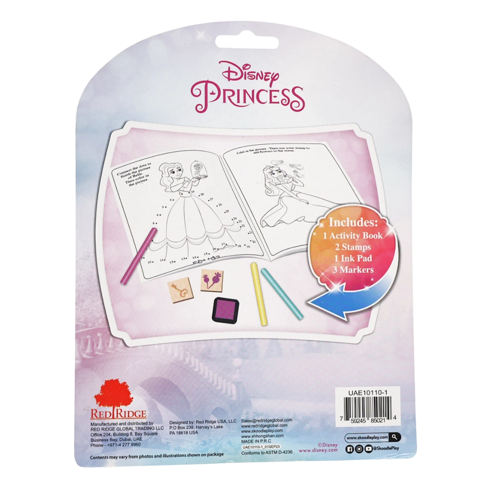 Princess Activity Book with Wooden Stampers - Suitable for 3 Years & Above.