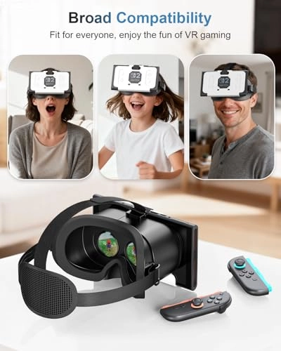VR Headset for Nintendo Switch 2 - Adjustable HD Lenses Black&White