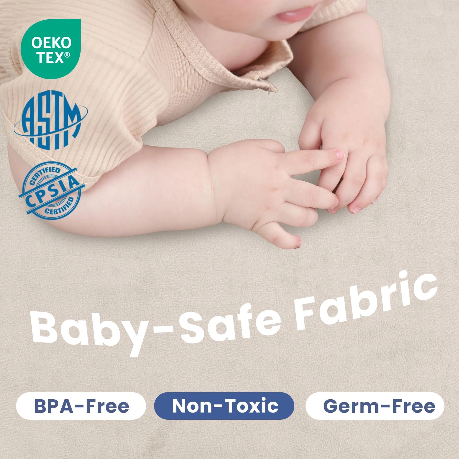 Baby Activity Play Mat - 79"x118" 1.3" Thick Cream