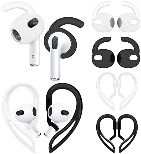IiEXCEL Anti Slip Ear Hooks for AirPods 3 - 4 Pairs 360° Adjustable