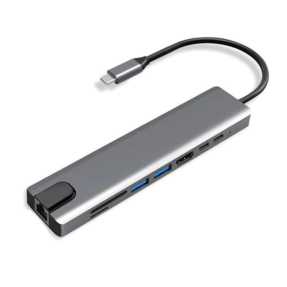 V-Walk 8 in 1 USB-C Hub - Gigabit Ethernet HDMI Pass-Through