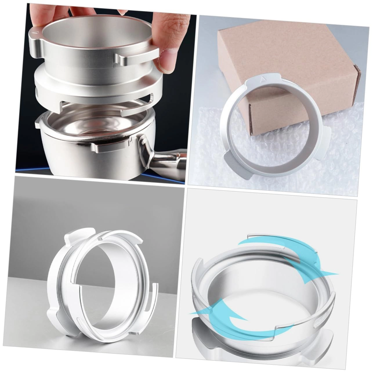 coffee dosing ring - 58mm Silver