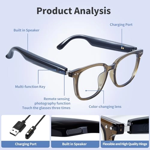 Smart Bluetooth Audio Glasses - Dual Speaker Open Ear