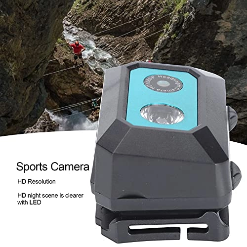 KOSDFOGE Sports Camera Mini High Definition Camera with LED Searchlight and High Elastic Headband(Blue)