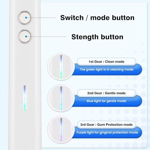 Sweeping Vibrating Electric Toothbrush - 4 Brush Heads 60 Days 3 Modes