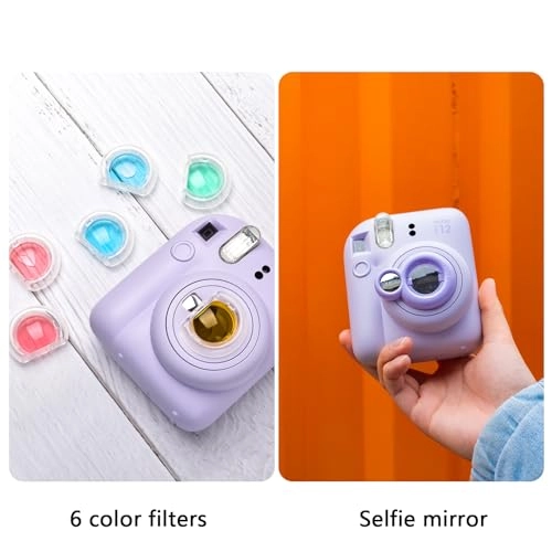 Clear Case - with Strap + Mini Photo Album - 80 Photos + Selfie Mirror + DIY Stickers - x2 + Color Filter - x4