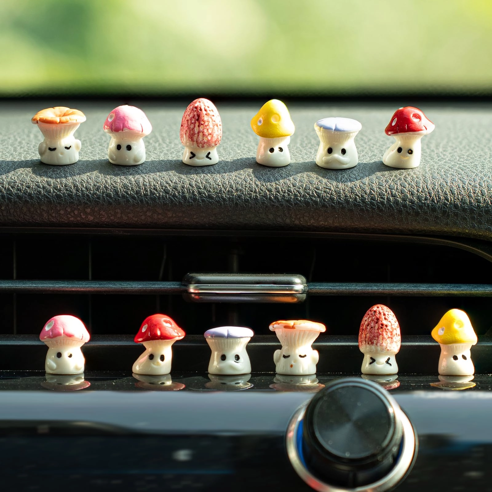 rislobx Mushroom Car Dashboard Decorations - 12PCS Colorful
