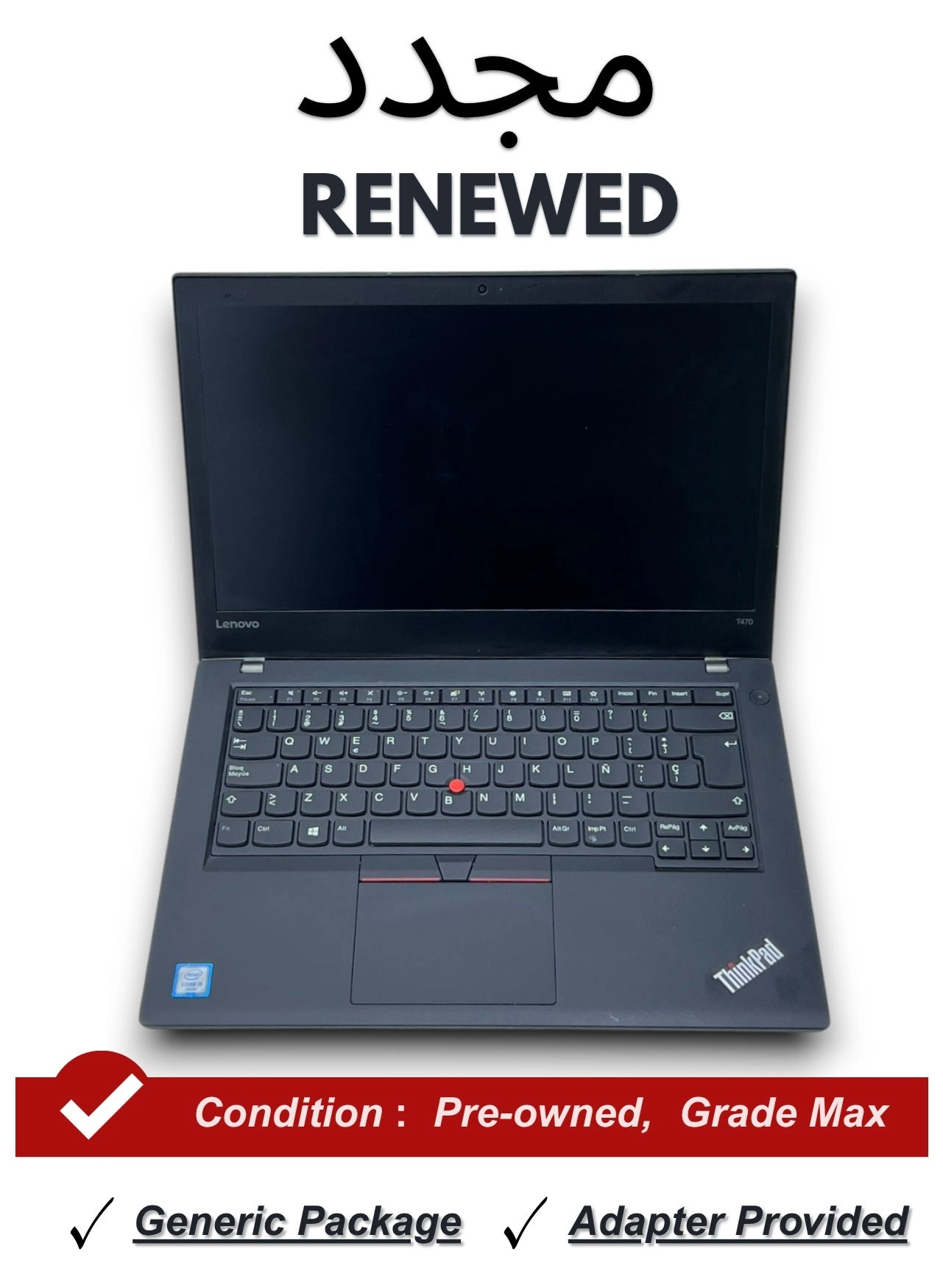 (Renewed) ThinkPad T470 20JM-S0Q000 - 14'' Core i5-6300U 8GB DDR4 256GB SSD
