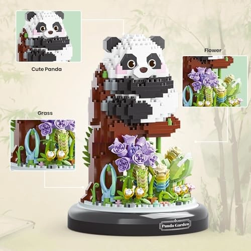 Bouquet Building Block Set - Panda 1083 pcs